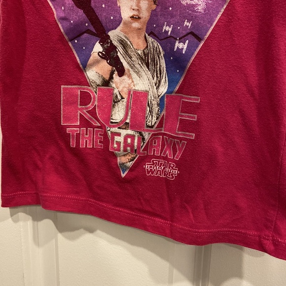 Star Wars Rey Girls Rule the Galaxy Short Sleeved Pink Tee - Picture 4 of 8